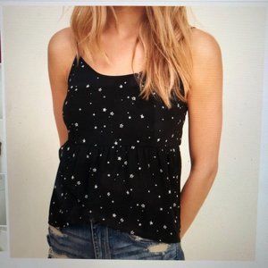 Hollister Tank Top Starry Black White Size S